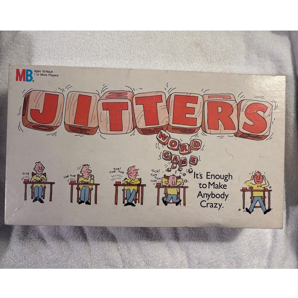 *VINTAGE* JITTERS WORD GAME 1986 Milton Bradley, 1980's Tabletop Board Game